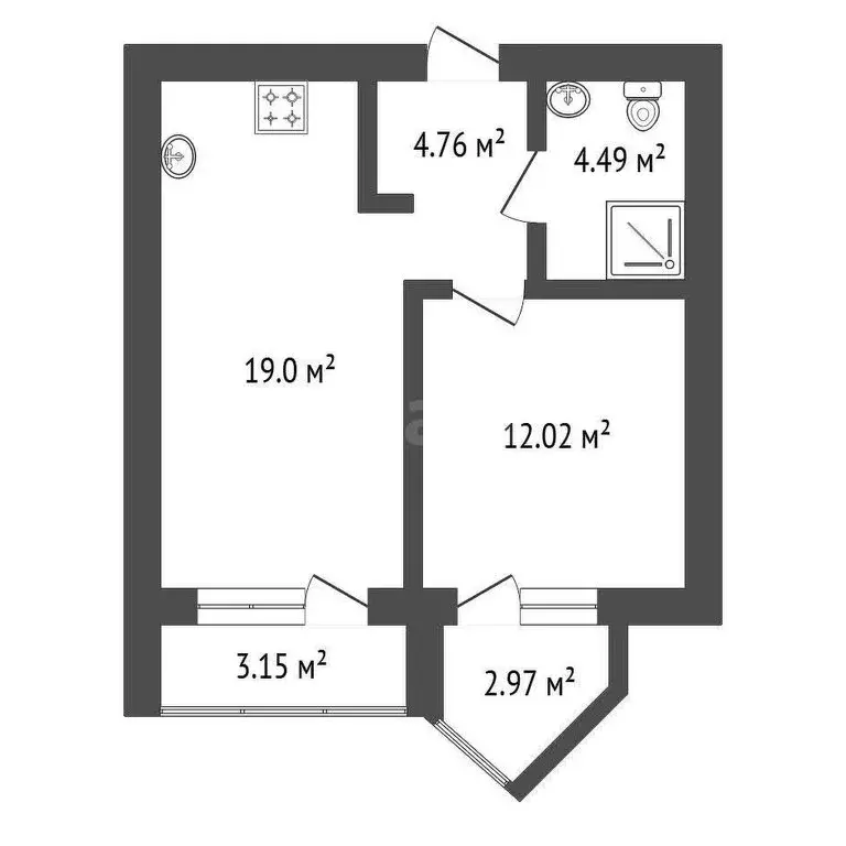 1-комнатная квартира: Ковров, улица Строителей, 43/1 (42.5 м) - Фото 1