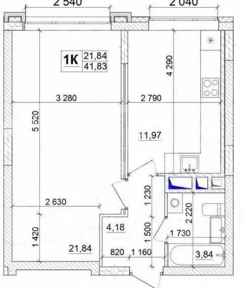 2-к кв. Кемеровская область, Кемерово ул. Сарыгина, 31к1 (46.5 м) - Фото 1