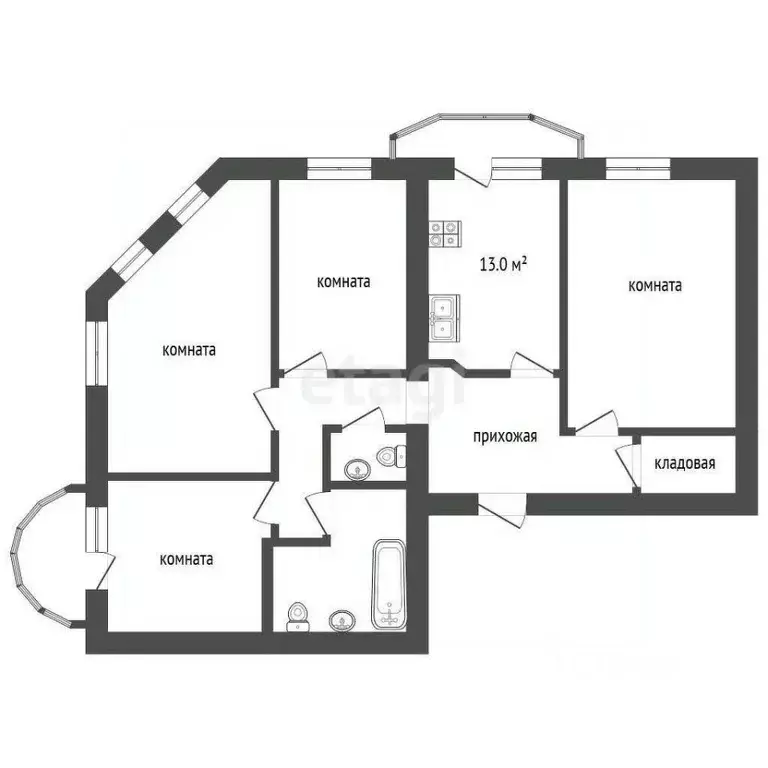 4-к кв. Ярославская область, Ярославль Рыбинская ул., 25к2 (120.0 м) - Фото 2