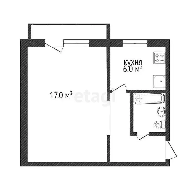 1-комнатная квартира: Златоуст, квартал Медик, 5 (33.1 м) - Фото 1