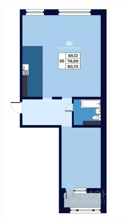 Свободной планировки кв. Камчатский край, Петропавловск-Камчатский ... - Фото 1