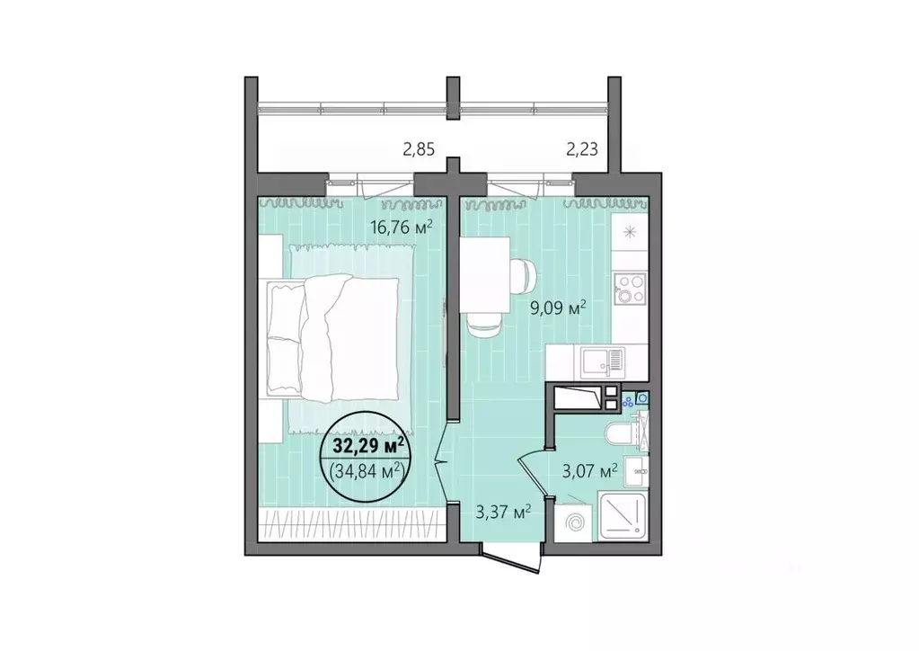1-к кв. Челябинская область, Челябинск ул. Труда, 14 (37.5 м) - Фото 1