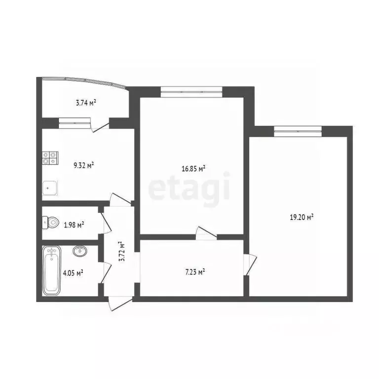 2-к кв. Тюменская область, Тюмень ул. Николая Семенова, 25 (62.6 м) - Фото 0