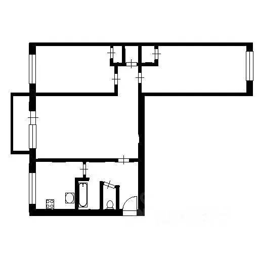Квартира, 3 комнаты, 57.9 м - Фото 1
