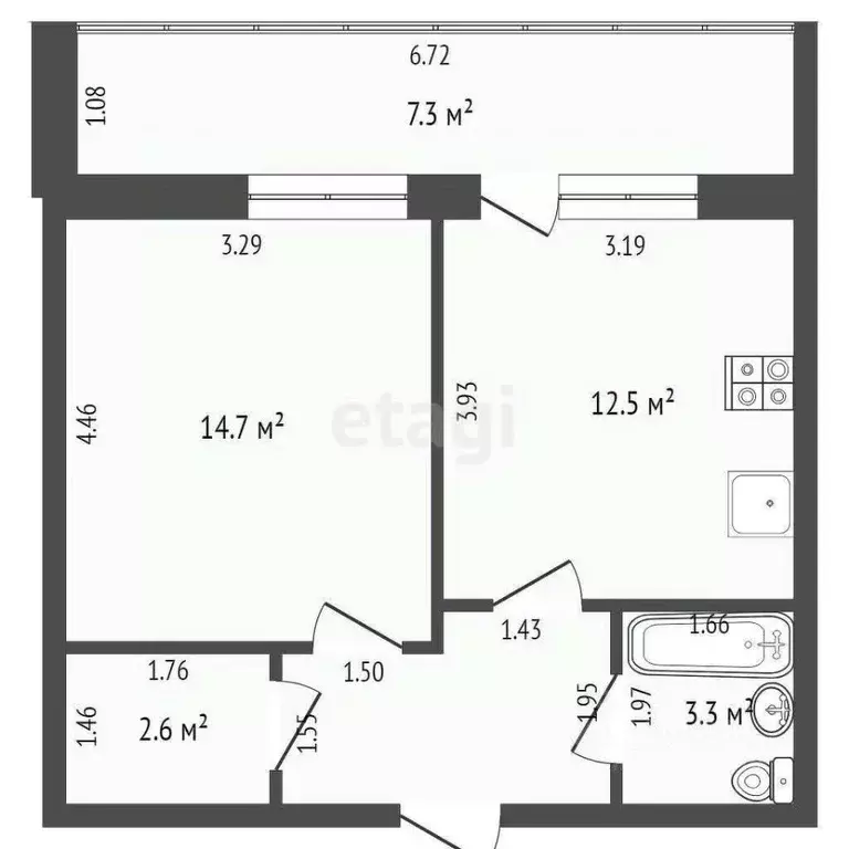 1-к кв. Тюменская область, Тюмень Кремлевская ул., 102 (37.8 м) - Фото 2