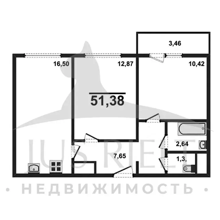 2-к кв. Санкт-Петербург Пискаревский просп., 165к1 (51.38 м) - Фото 2