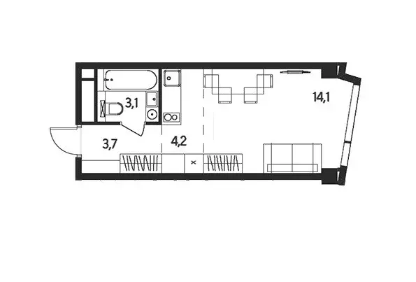 Продаётся квартира-студия, 25.3 м - Фото 0