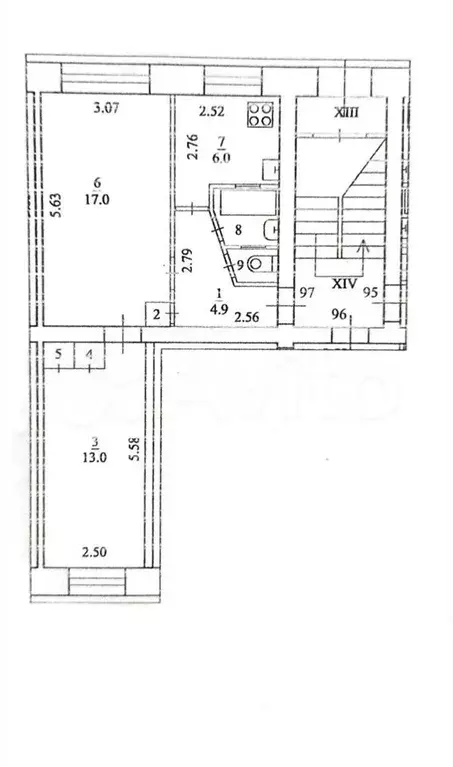 2-к. квартира, 44,8 м, 1/5 эт. - Фото 0