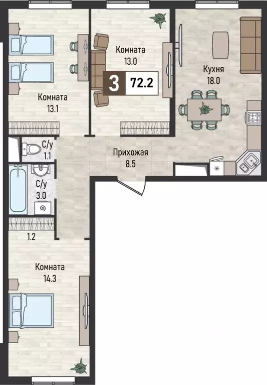 3-к кв. Ставропольский край, Железноводск городской округ, пос. ... - Фото 1