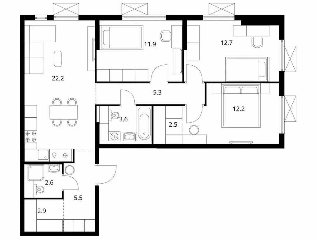 3-комнатная квартира: Мытищи, жилой комплекс Яуза Парк (81.4 м) - Фото 1
