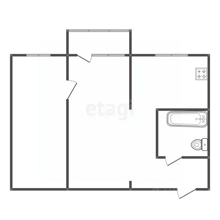 2-к кв. Амурская область, Белогорск Авиационная ул., 22 (44.6 м) - Фото 1