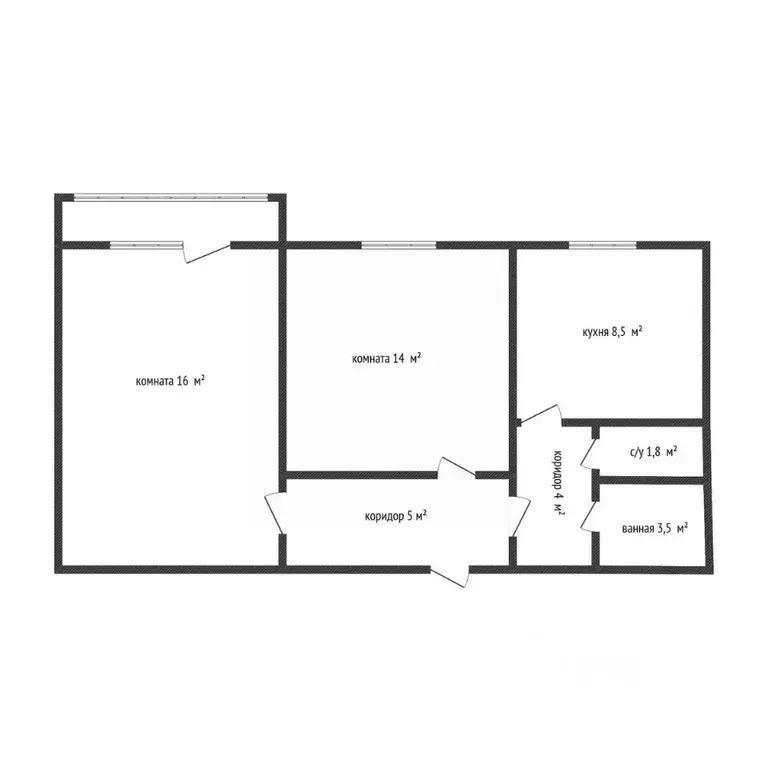 2-к кв. Адыгея, Майкоп ул. 12 Марта, 144К3 (52.8 м) - Фото 2