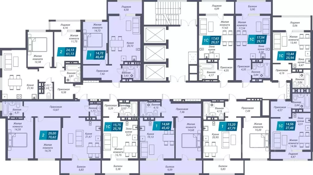 2-к кв. Новосибирская область, Новосибирск ул. Королева, 19 (76.45 м) - Фото 1