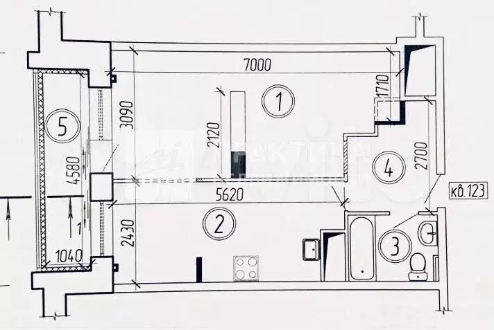 1-к. квартира, 43,5 м, 10/12 эт. - Фото 0