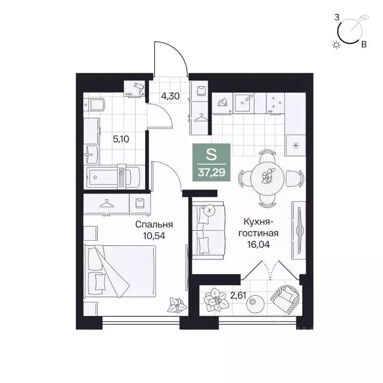 1-к кв. Волгоградская область, Волгоград просп. Имени В.И. Ленина, 59Г ... - Фото 1