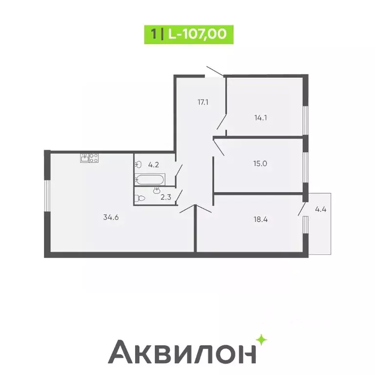 3-к кв. Санкт-Петербург Лодейнопольская ул., 7 (107.0 м) - Фото 0