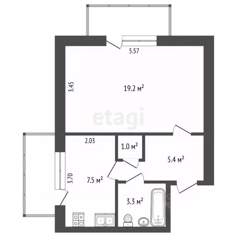 1-к кв. Севастополь ул. Павла Корчагина, 42 (38.8 м) - Фото 1