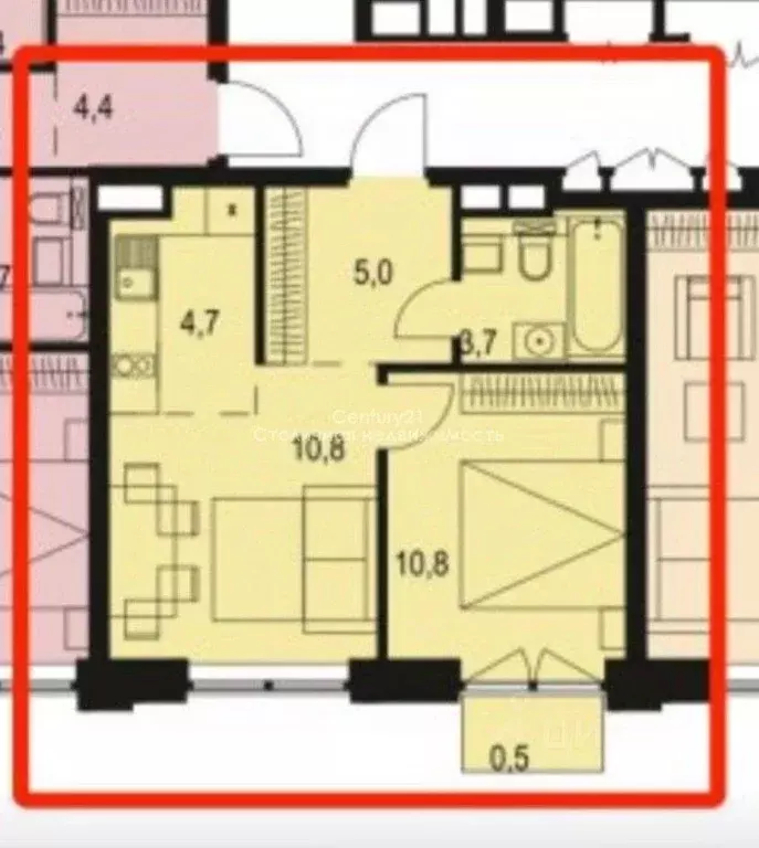 Квартира, 1 комната, 35.5 м - Фото 1