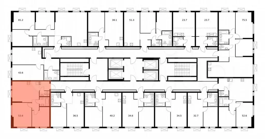 2-к. квартира, 54,5м, 23/33эт. - Фото 1