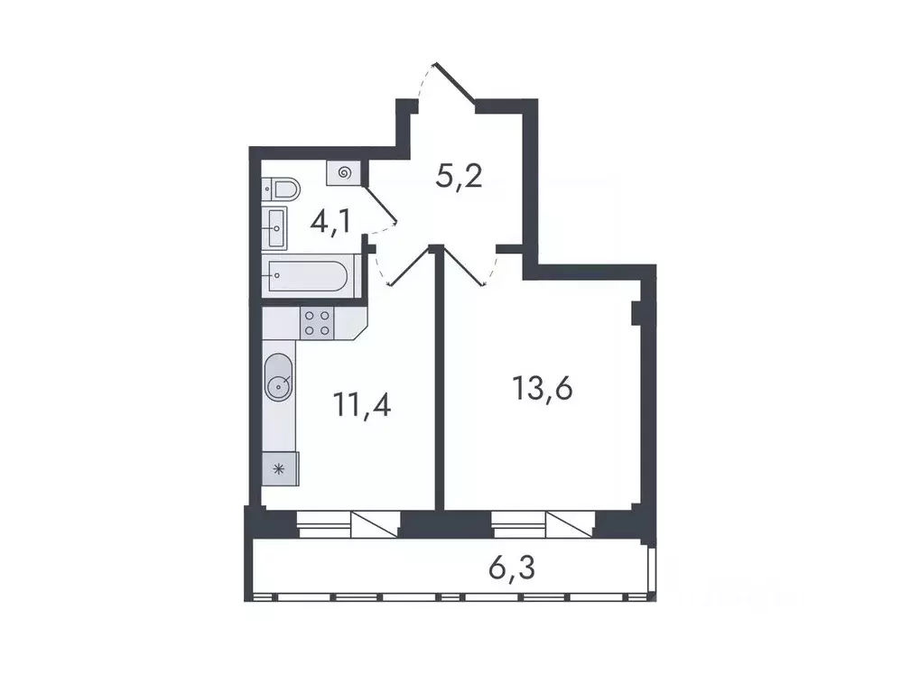 1-к кв. Кировская область, Киров ул. Чистопрудненская, 13 (40.6 м) - Фото 0