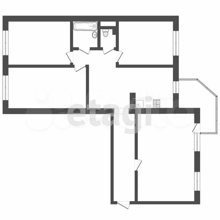 4-к. квартира, 85,8 м, 5/9 эт. - Фото 0