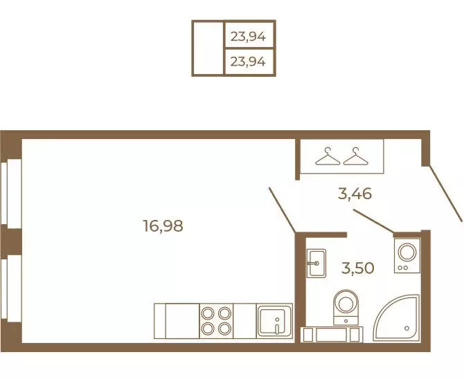 Квартира-студия: Сертолово, Златоглавая улица, 2к1 (23.94 м) - Фото 1