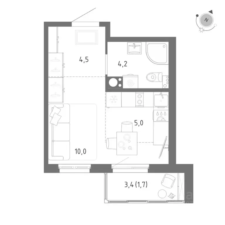 Студия Санкт-Петербург пос. Шушары, Клюква Парк жилой комплекс (25.4 ... - Фото 1