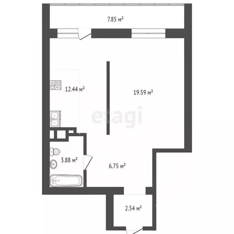 1-к кв. Ивановская область, Иваново ул. Менделеева, 28 (45.2 м) - Фото 1