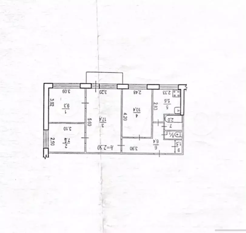 4-к. квартира, 61,4 м, 5/5 эт. - Фото 0