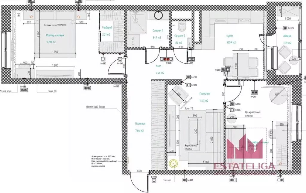 3-к кв. Москва ул. Татьянин Парк, 16к1 (72.1 м) - Фото 2