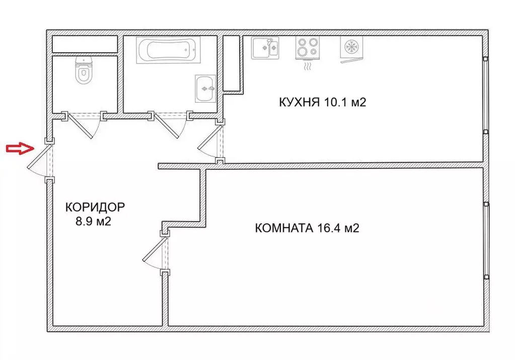 1-к кв. Санкт-Петербург Приморский просп., 141К2 (39.0 м) - Фото 2