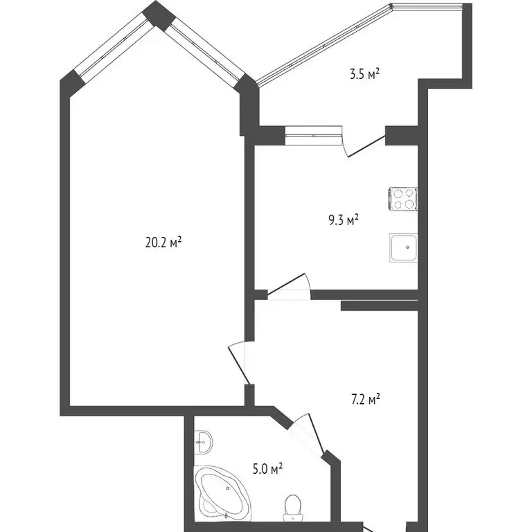 1-комнатная квартира: Калуга, улица Маяковского, 66 (43.8 м) - Фото 1