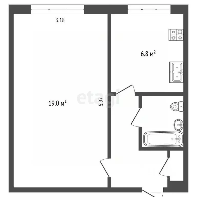 1-к кв. Москва Домодедовская ул., 11к1 (33.0 м) - Фото 2