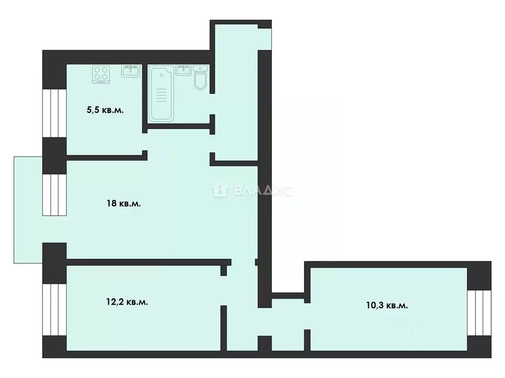 3-к кв. Рязанская область, Рязань Лесопарковая ул., 8к1 (56.2 м) - Фото 1