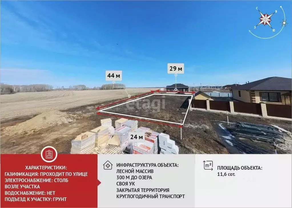 Участок в Тюменская область, Тюменский муниципальный округ, с. Кулига, ... - Фото 1