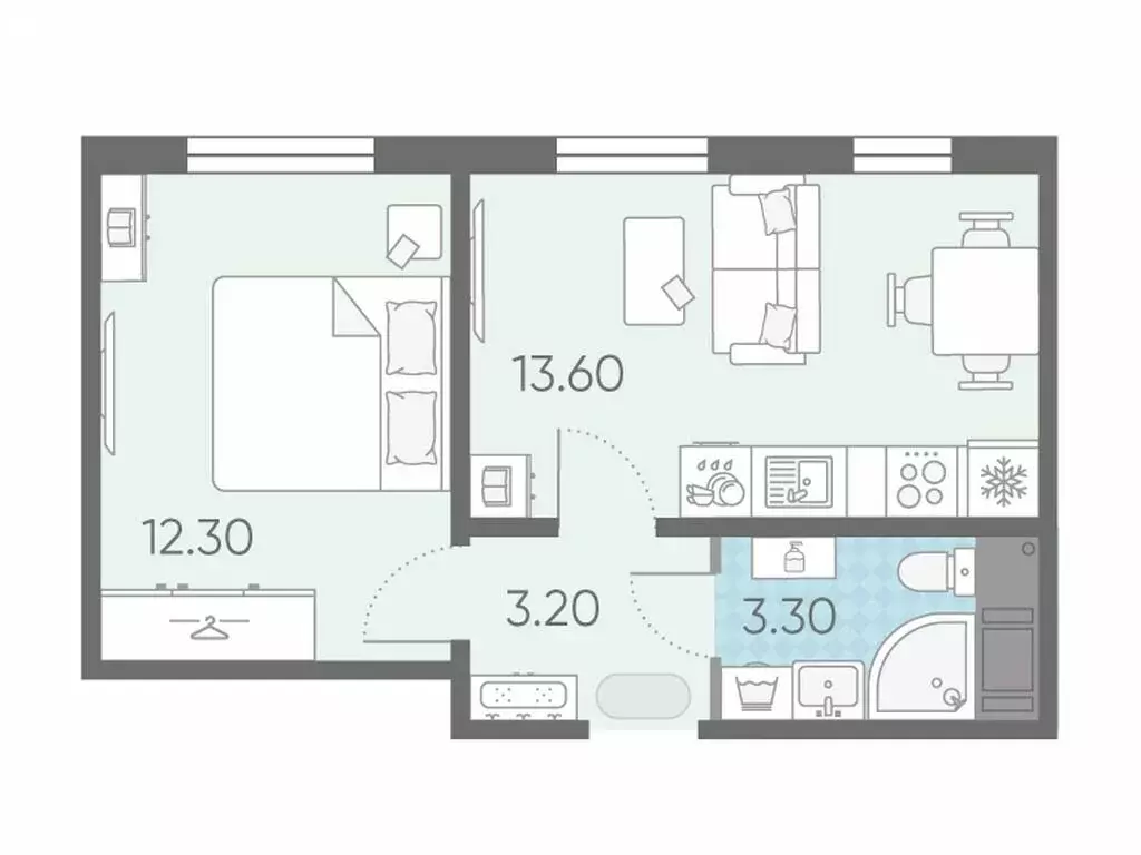 1-комнатная квартира: Ковалёво, улица Александра Разгонина, 1к3 (32.3 ... - Фото 1