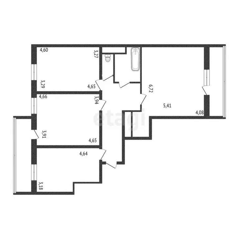 3-комнатная квартира: Белгород, улица имени М.Е. Катукова, 4 (104.3 м) - Фото 0