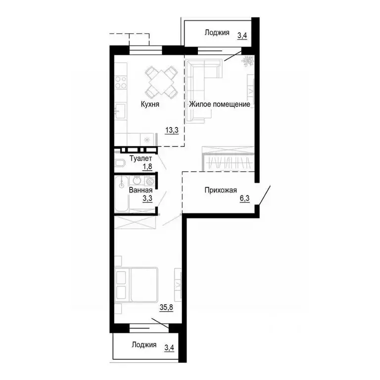 1-к кв. Приморский край, Владивосток ул. Бринера (60.4 м) - Фото 1