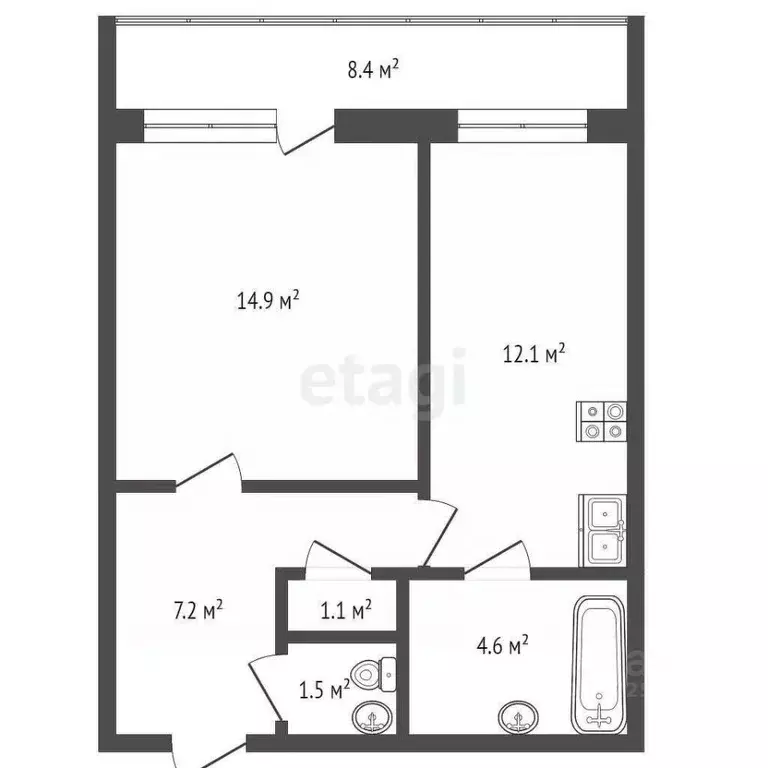 1-к кв. Вологодская область, Вологда Белозерское ш., 10 (41.4 м) - Фото 2