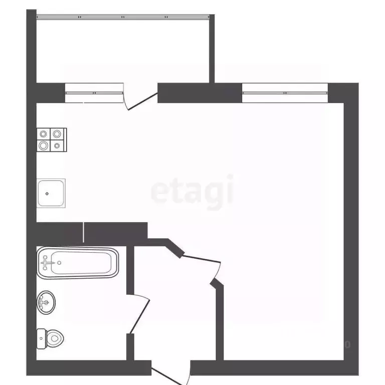 Студия Ярославская область, Ярославль ул. Спасская, 2 (27.3 м) - Фото 2