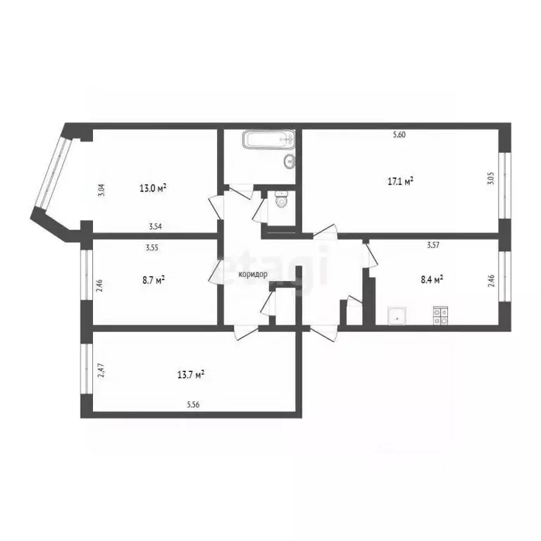 4-к кв. Камчатский край, Петропавловск-Камчатский ул. Академика ... - Фото 2