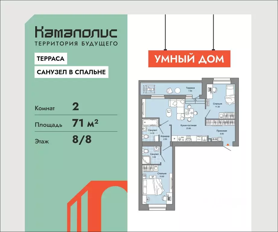 2-к кв. Пермский край, Пермь ул. Дзержинского, 31Б (71.0 м) - Фото 1