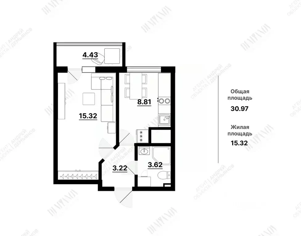 1-к кв. Ленинградская область, Всеволожский район, Заневское городское ... - Фото 2