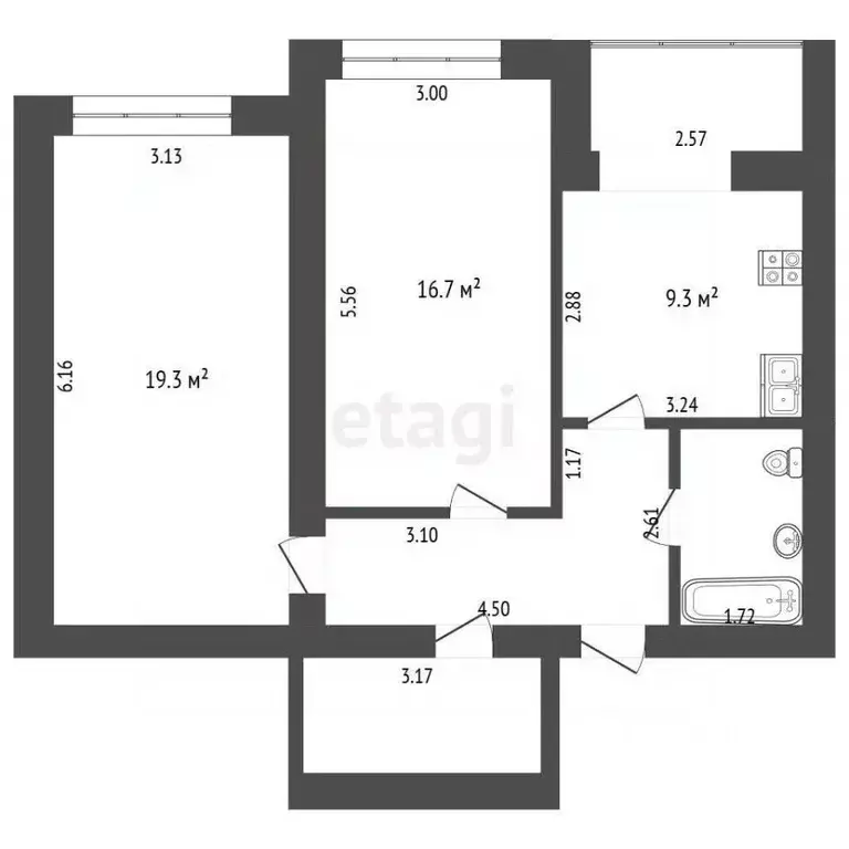 2-к кв. Самарская область, Самара Солнечная ул., 36Б (62.1 м) - Фото 1