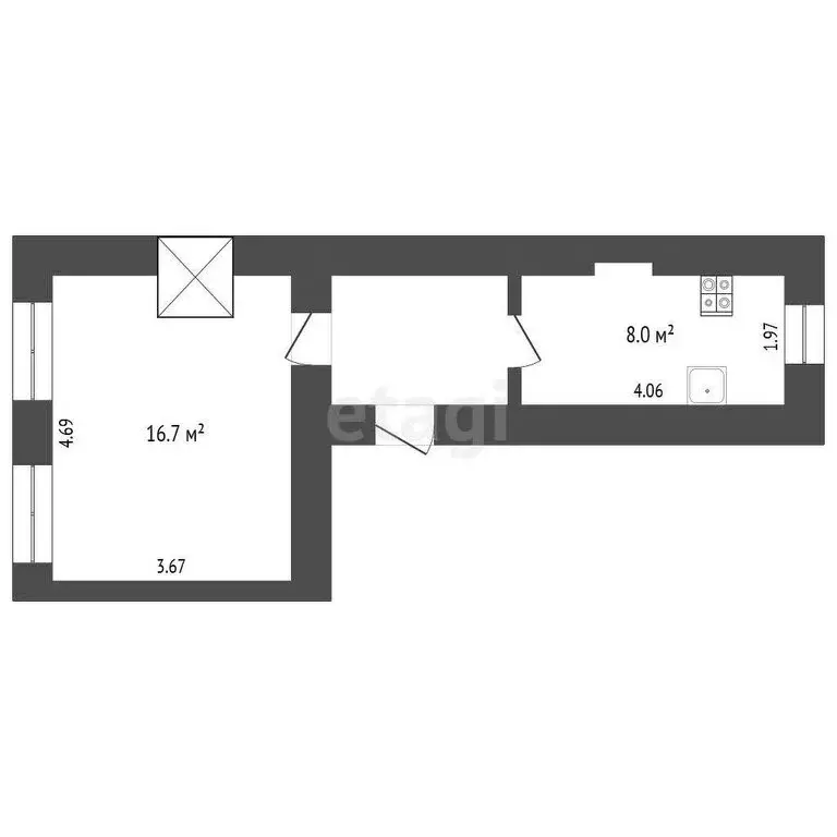1-комнатная квартира: Балаклава, Солнечная улица, 2 (24.7 м) - Фото 0
