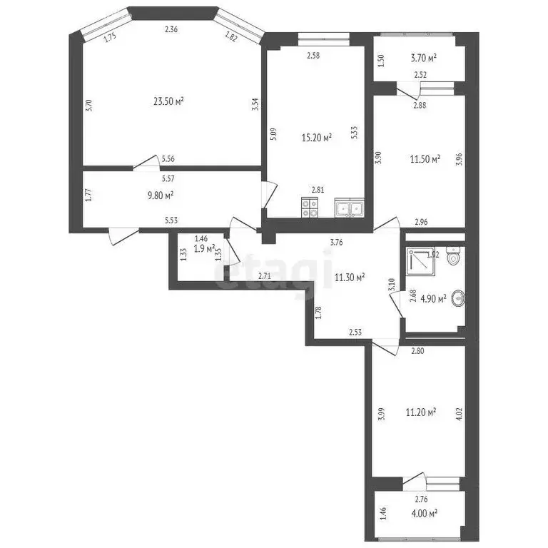 3-комнатная квартира: Анапа, Владимирская улица, 160к4 (93 м) - Фото 1