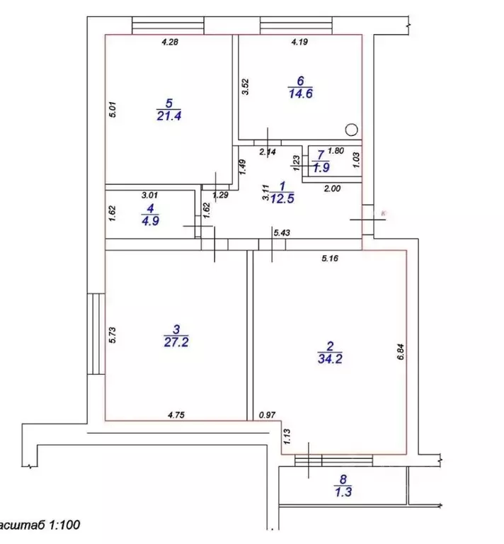 3-к кв. Тверская область, Тверь Симеоновская ул., 71 (116.7 м) - Фото 2