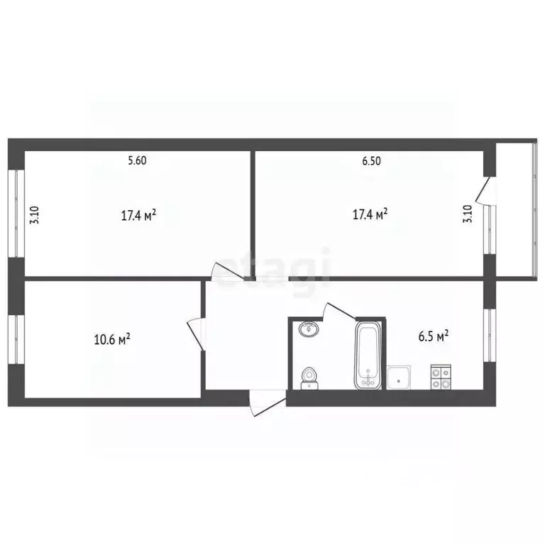 3-к кв. Приморский край, Дальнереченск ул. Победы, 5А (63.3 м) - Фото 2