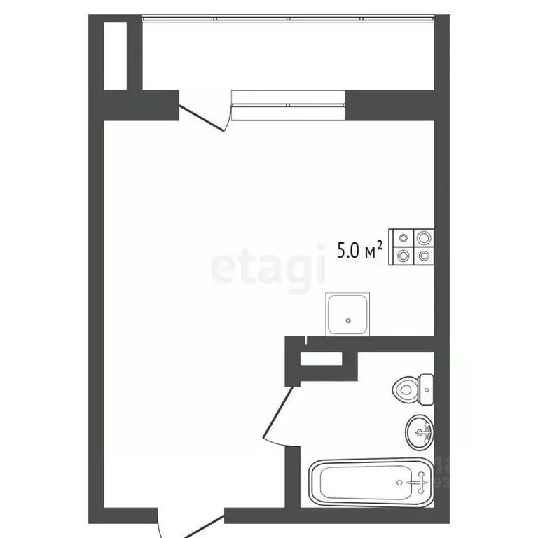 Студия Тюменская область, Тюмень ул. Новоселов, 111 (15.1 м) - Фото 0
