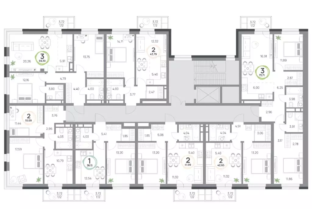 2-к кв. Красноярский край, Красноярск Юдинский жилой комплекс (51.69 ... - Фото 2